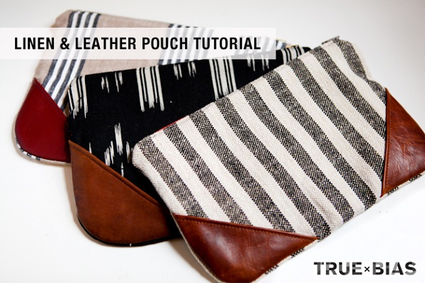 Tutorial: Linen and leather zippered pouch