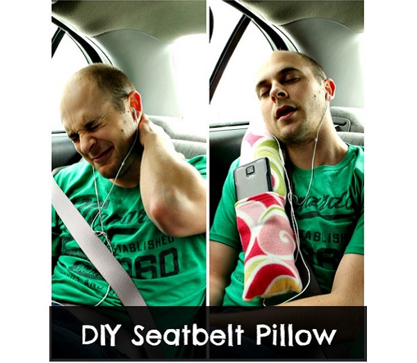 Tutorial: Seatbelt pillow with a pocket