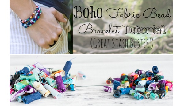 Tutorial: Boho scrap fabric bead bracelet