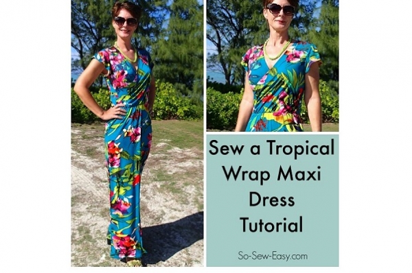 Free pattern: Tropical wrap maxi dress