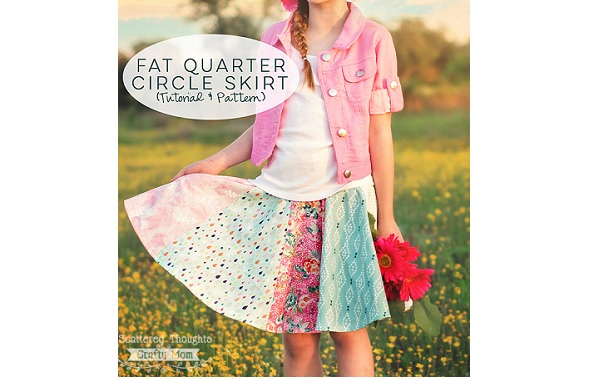 Free pattern: Girls fat quarter circle skirt