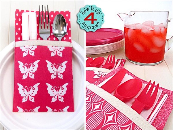 Tutorial: Flatware pockets for outdoor dining and picnics