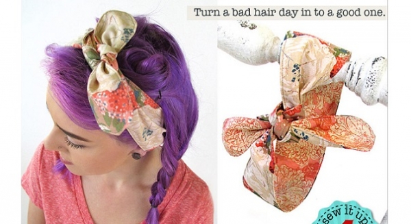 Free pattern: Easy to sew vintage inspired hair wraps