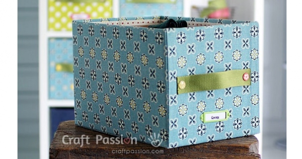 Tutorial: No-sew fabric covered storage boxes