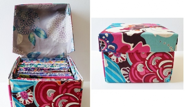 Tutorial: Pretty fabric boxes with hinged lids