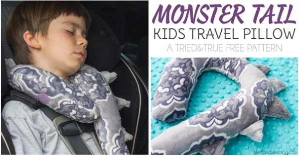 Free pattern: Monster tail kids travel pillow