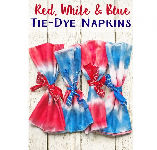 Tutorial: No-sew tie dyed fabric napkins