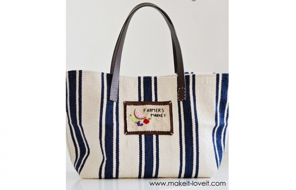 Tutorial: Faemer's market tote from an inexpensive rug