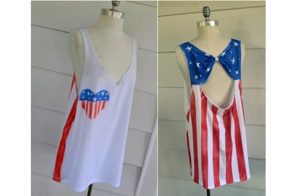 Tutorial: No-sew 4th of July stars and stripes tank