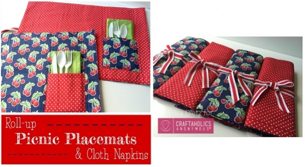 Tutorial: Roll-up picnic placemats and matching napkins