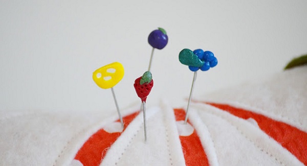 Tutorial: Polymer clay fruit sewing pins