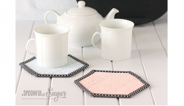 Tutorial: Quilted hexagon coasters