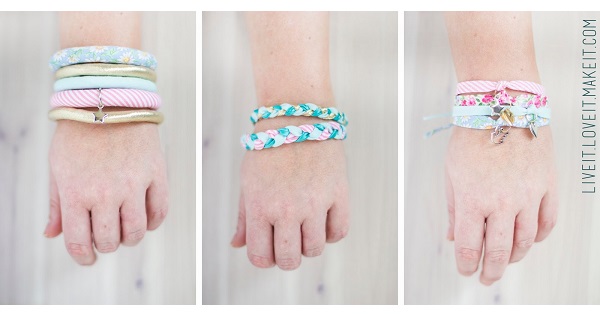 Tutorial: Bias binding fabric bracelets, 3 ways