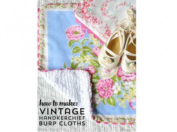 Tutorial: Vintage hankie burp cloths