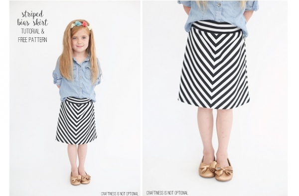 Free pattern: Girls' chevron knit skirt