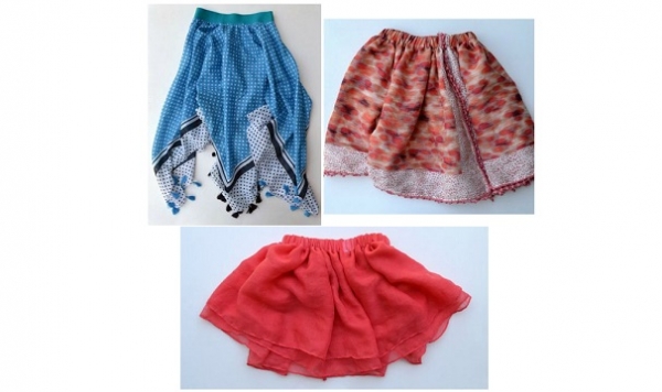 Tutorial: 3 ways you can make little girls' skirts from scarves