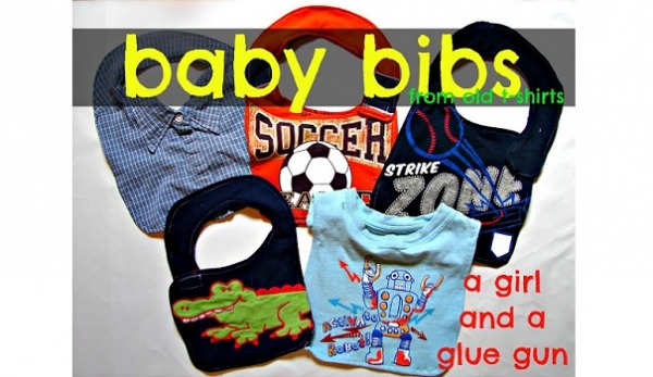 Tutorial: Recycled t-shirt baby bibs