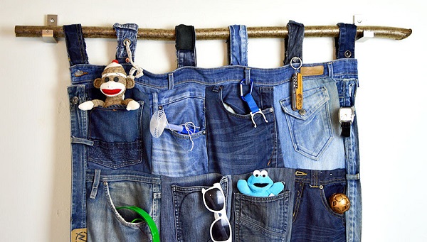 Tutorial: Recycled jeans pocket organizer