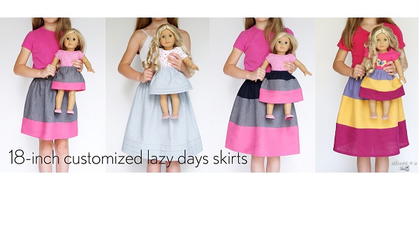 Tutorial: Lazy Days skirt variations for dolls and girls