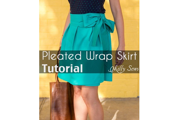 Tutorial: Pleated wrap skirt tied in a bow