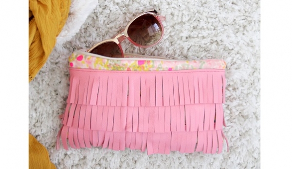 Tutorial: Fringed leather clutch