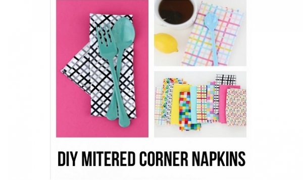 Tutorial: Fabric dinner napkins with mitered corners