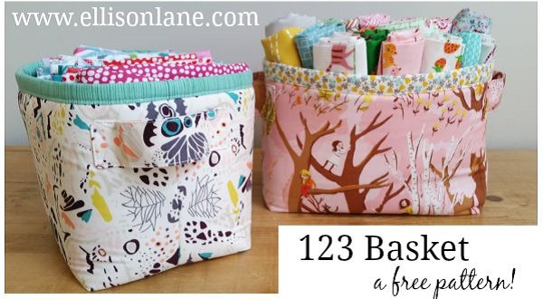 Free pattern: 123 fabric basket