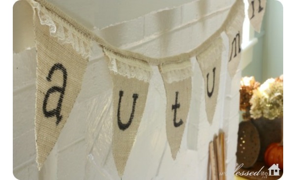 Tutorial: Burlap and lace autumn bunting