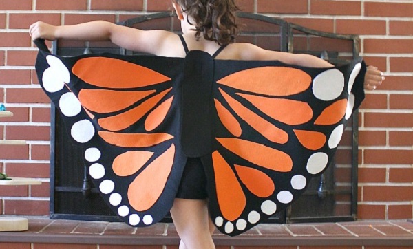 Tutorial: Felt monarch butterfly wings costume