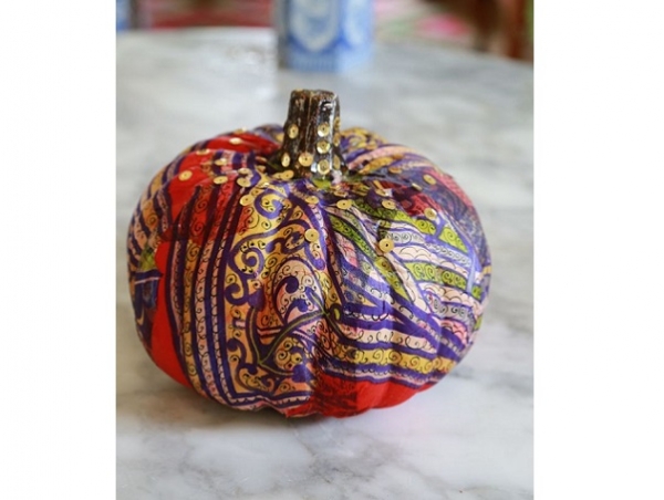 Tutorial: Boho silk scarf pumpkins