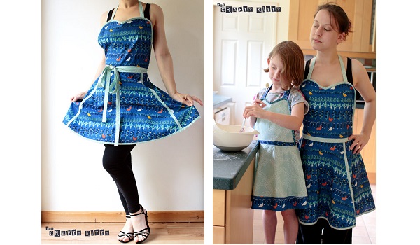 Free pattern: Retro apron with sweetheart neckline