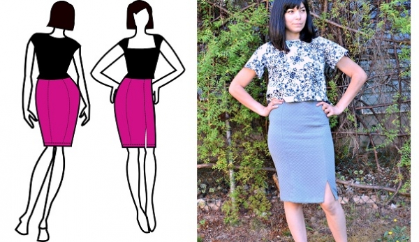 Free pattern: Amy paneled pencil skirt