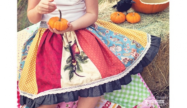 Free pattern: Girls flat front panel skirt