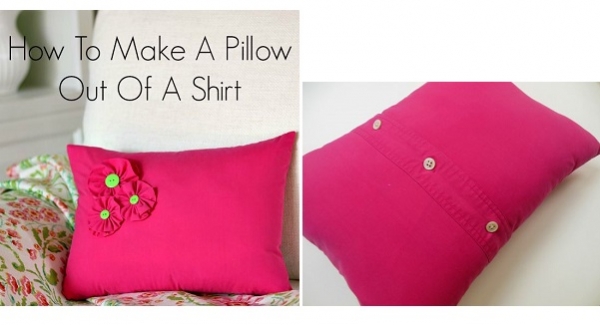 Tutorial: Super easy pillow cover from a repurposed shirt