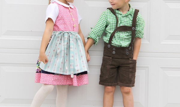 Tutorial: Dirndl and lederhosen costumes for little kids