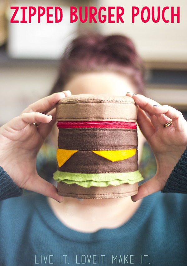 Tutorial: Hamburger zippered pouch