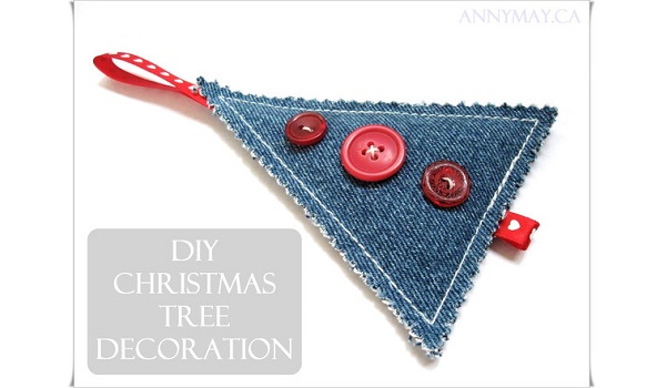 Tutorial: Scrap denim Christmas tree decorations