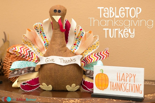 Tutorial: Felt and ribbon tabletop turkey