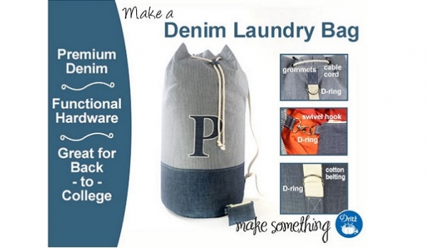 Tutorial: Denim laundry bag with detachable coin pouch