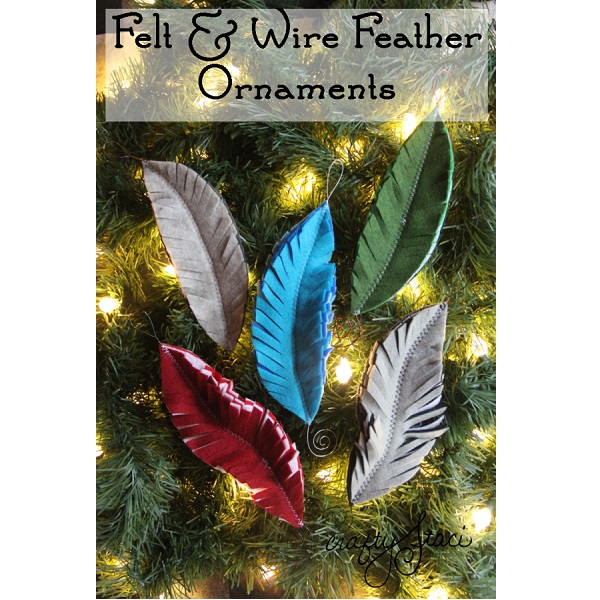 Tutorial: Felt feather Christmas ornaments