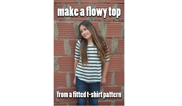 Tutorial: Make a flowy or swing top from a fitted tee pattern