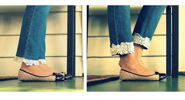 Tutorial: Lace cuff jeans 2 ways