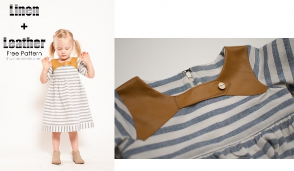 Free pattern: Linen and leather little girl's dress