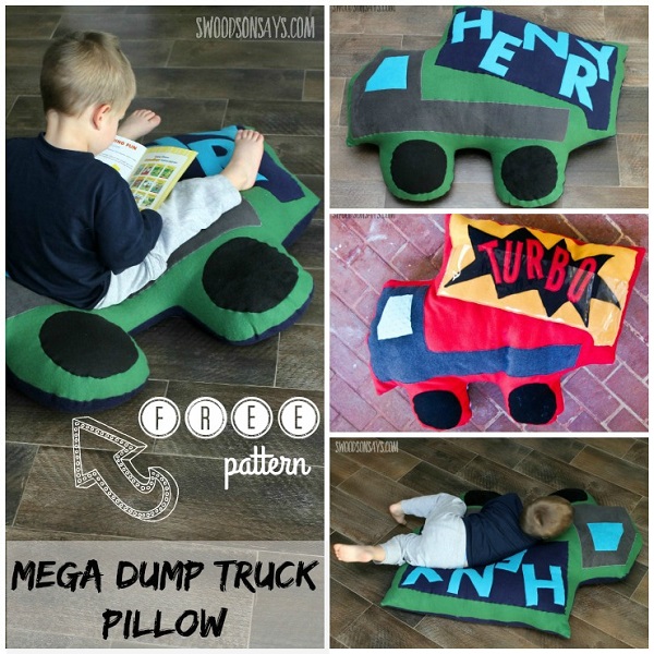 Free pattern: Mega Dump Truck Floor Pillow