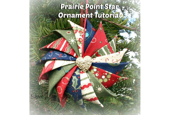 Tutorial: Prairie point star Christmas ornament