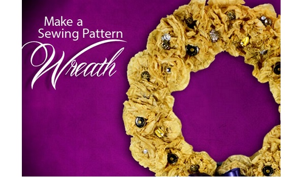 Tutorial: Sewing pattern tissue wreath