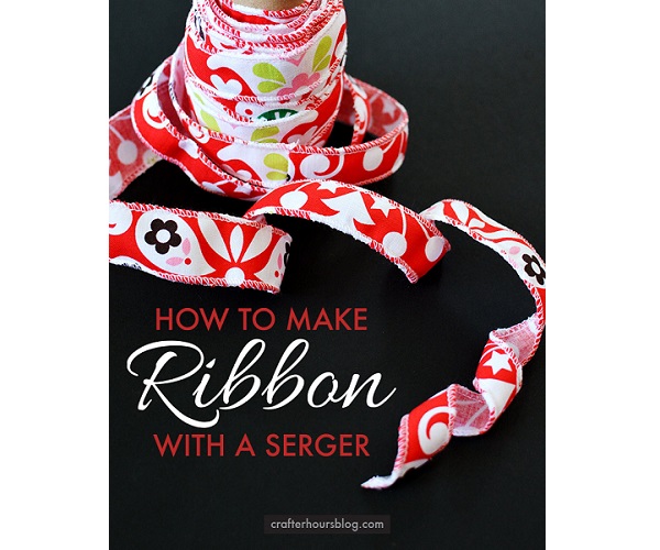 Tutorial: Quick way to make fabric ribbon with a serger