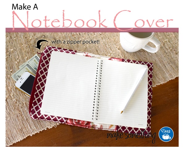 Tutorial: Fabric notebook cover with a hidden zipper pocket