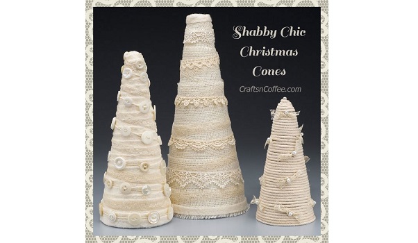 Tutorial: Shabby chic cone Christmas trees