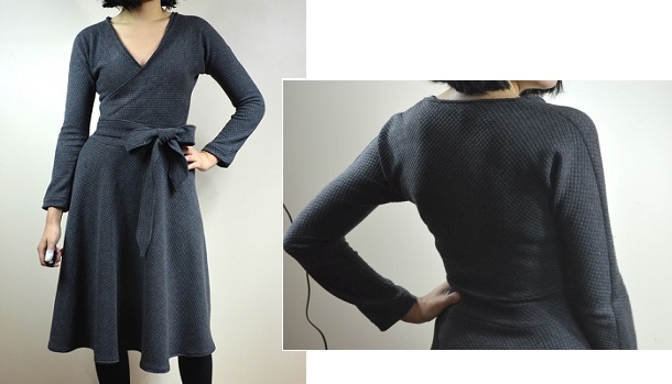 Free pattern: Pauline Dress, a long sleeved wrap dress